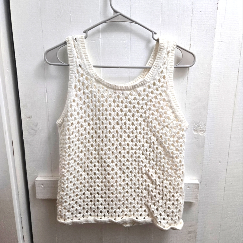Madewell Cream Crochet Tank Top